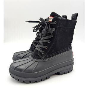 Hunter Sussex Insulated Waterproof Duck Boots Women's Black Size US8M EU39